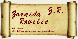 Zoraida Ravilić vizit kartica